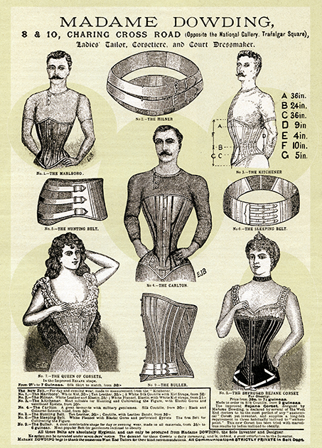Мужские и женские корсеты в британском модном журнале, 1899 