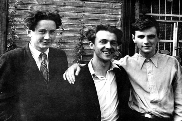 Слева направо: Анатолий Абрамович, Леонид Никольский, Андрей Зализняк. 1951 год 