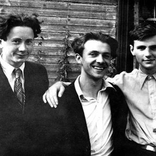 Слева направо: Анатолий Абрамович, Леонид Никольский, Андрей Зализняк. 1951 год 
