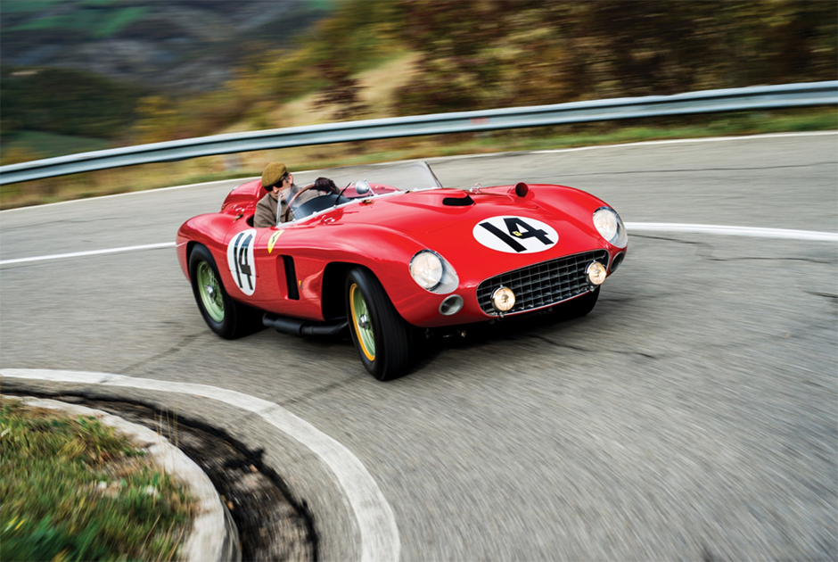 Эта модель была специально разработана Ferrari для гонки Милле Милья 1956 года. Благодаря мотору V12 3.5 мощностью 325 лошадиных сил машина со своей задачей справилась и победила в гонке. Однако с аукциона за огромную сумму 10 декабря 2015 года ушел экземпляр, ставший лишь шестым. И все благодаря тому, что ей управлял Хуан Мануэль Фанхио.  
