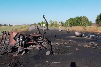 На Украине взорвалась колонна военной техники
