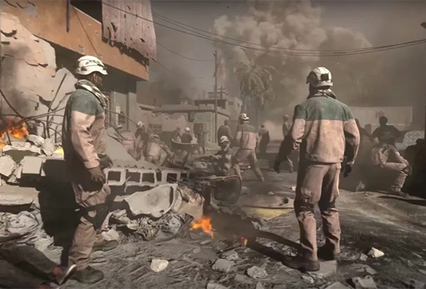Кадр с членами «Белых касок» из первого трейлера Call of Duty Modern Warfare