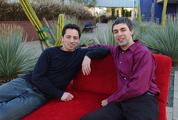 Соучредители Google Сергей Брин (слева) и Ларри Пейдж. 2004 год