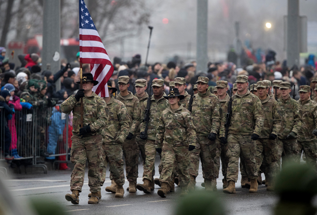 Американские военные на параде в Вильнюсе, ноябрь 2018 года