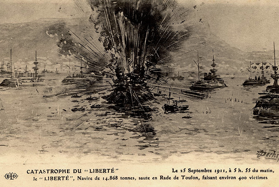 25 сентября 1911 года. Взрыв броненосца «Либертэ» на рейде Тулона 