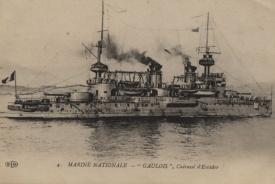 Эскадренный броненосец «Голуа» (Gaulois). Третий броненосец класса «Шарлемань». 27 января 1916 года потоплен германской лодкой U47 в Эгейском море