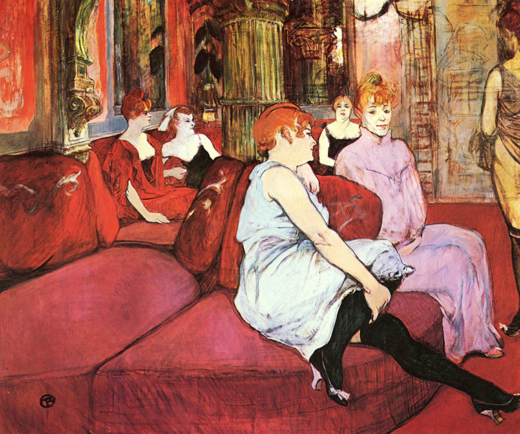 Картина Тулуз-Лотрека «В салоне на рю де Мулен», 1894-95