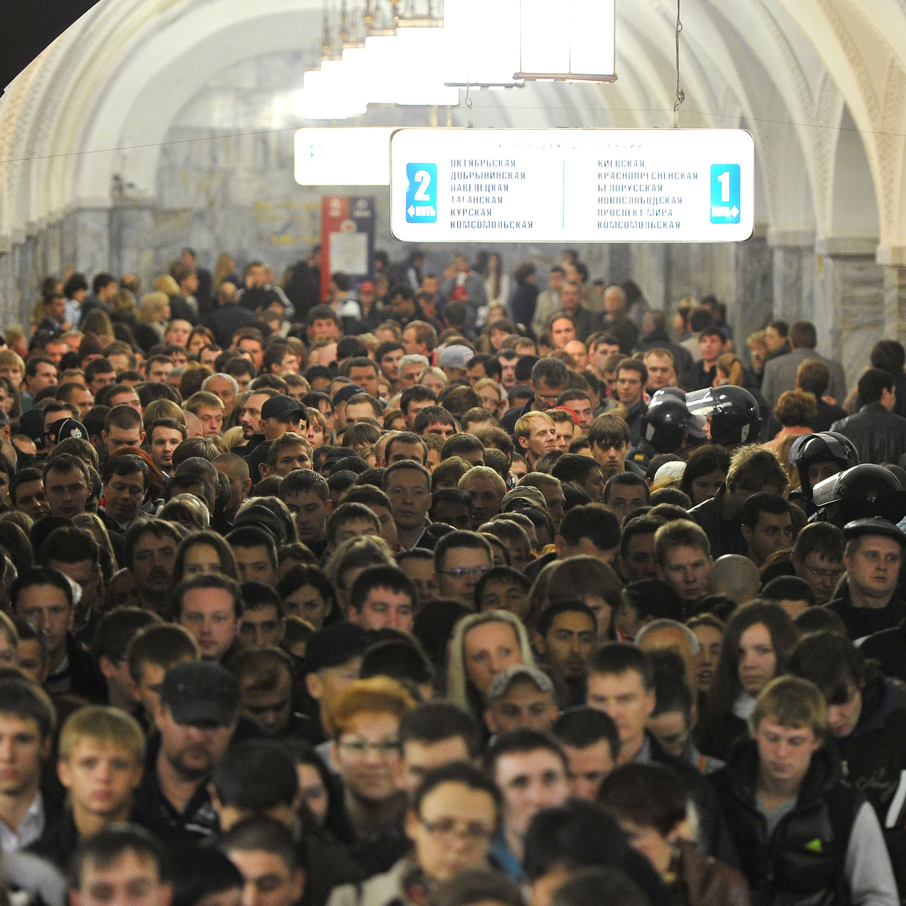 Час пик в метро в Москве