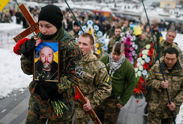 Похороны бойца украинского батальона «Айдар»