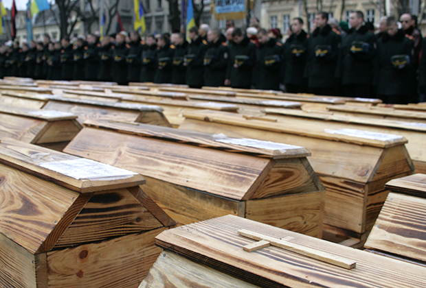 Перезахоронение останков жертв голодомора во Львове, 2000 год