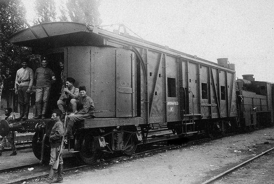Блиндированный вагон Добровольческой армии, 1918 год