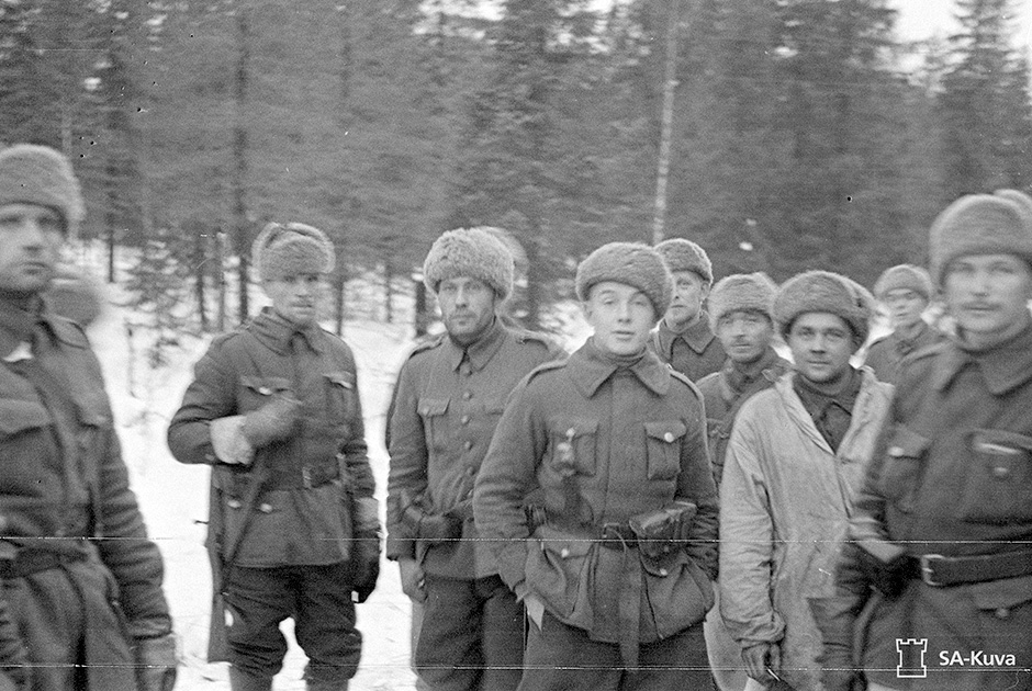 Военнослужащие армии Финляндии в районе боевых действий. Декабрь 1939 года.