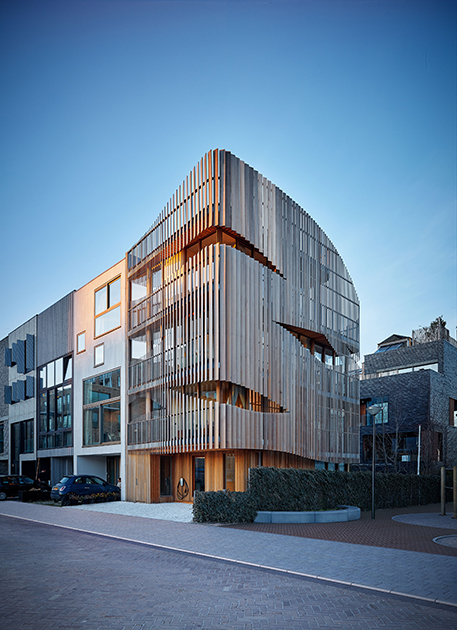 В отдельную категорию в этом году выделили все проекты из Амстердама. Лучшим стал жилой комплекс, построенный из дерева. За реинкарнацию избы отвечали архитекторы бюро GG-loop.