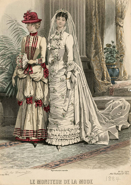 Иллюстрация из парижского модного журнала Le Moniteur de la Mode, 1884 год