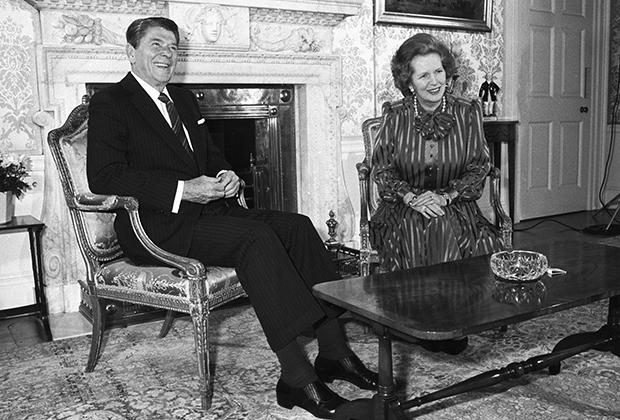Президент США и премьер-министр Великобритании Маргарет Тэтчер