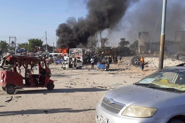 Предположительное место взрыва в Могадишо