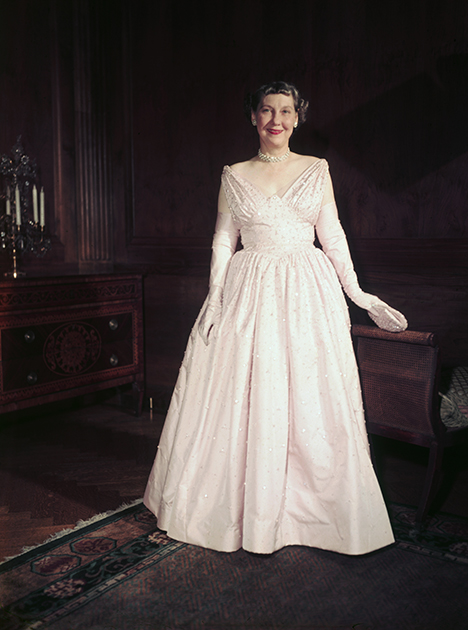 Мейми Эйзенхауэр в розовом платье на инаугурации мужа