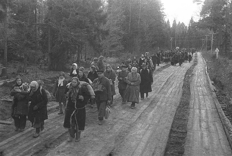 1945 год. Немецкие беженцы в Восточной Пруссии
