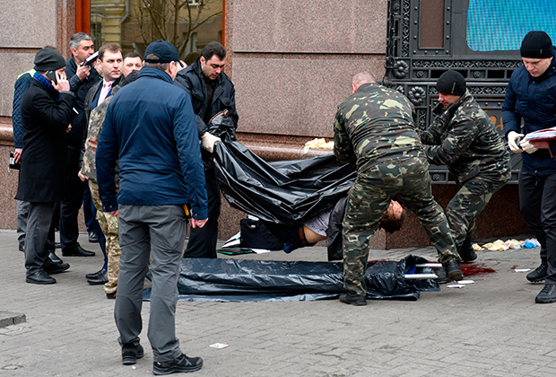 На месте убийства Дениса Вороненкова в Киеве