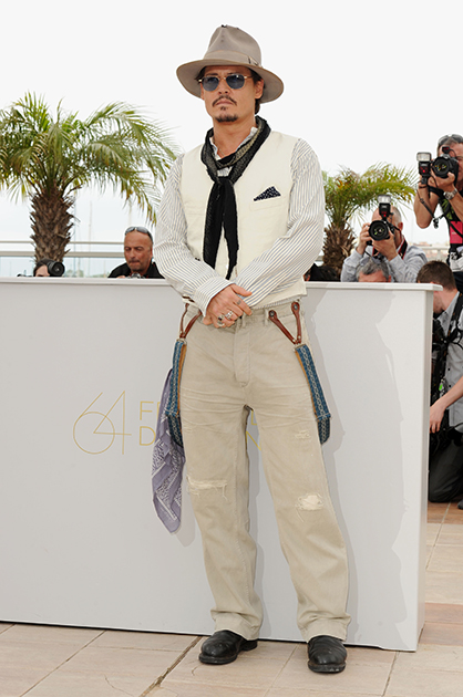 Джонни Депп на премьере фильма «Пираты Карибского моря» на Каннском кинофестивале, 2011 год