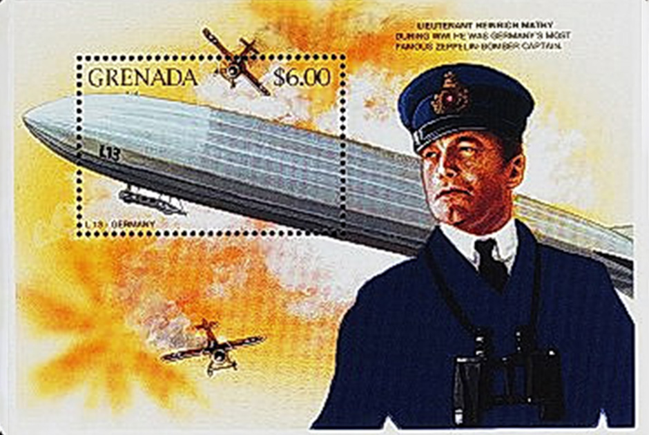 Почтовая марка Гренады с изображением Генриха Мати и L-13