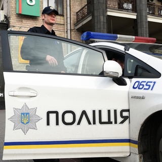 Украинский полицейский в Киеве
