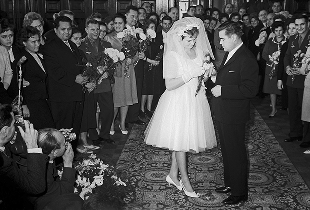 Свадьба Терешковой и Николаева в 1963 году