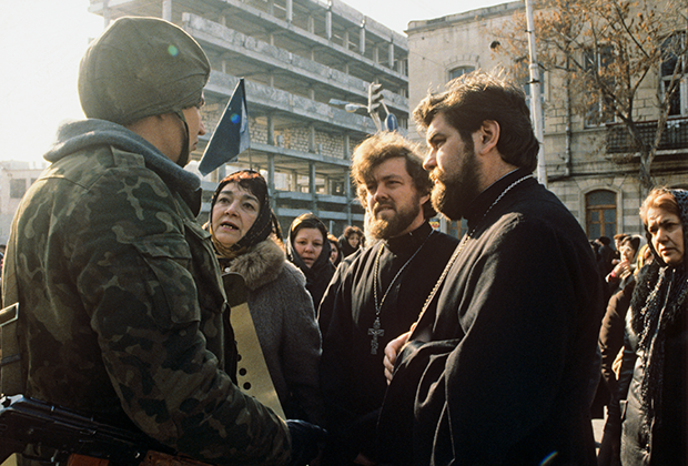 Во время ввода войск в Баку. Январь 1990 года