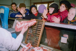 Очередь за мясом в Москве, 1991