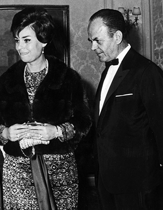 Георгиос Пападопулос с женой Деспиной Гаспари, 1967 год