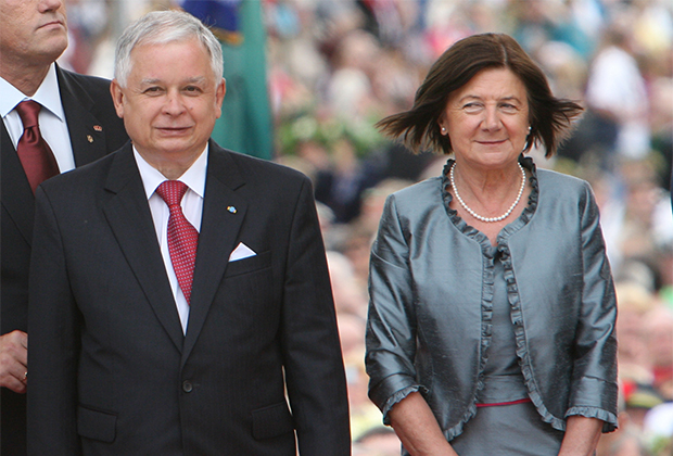 Президент Польши Лех Качиньский с супругой Марией. 6 июля 2009 года