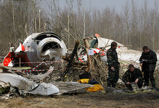 Обломки польского Ту-154М в Смоленске