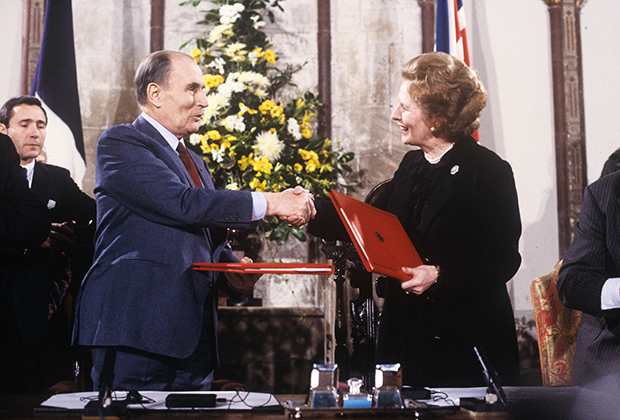 Франсуа Миттеран и премьер-министр Великобритании Маргарет Тэтчер, Кент, 1986 год