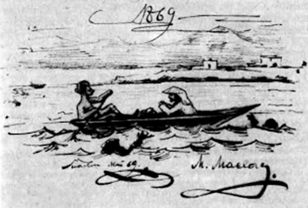 Иллюстрация на заглавном листе рукописи «Заметки о фауне губок Красного моря»