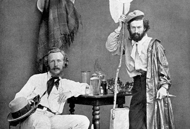 Эрнст Геккель (справа) со своим ассистентом Миклухо-Маклаем на Канарских островах, 1866 год