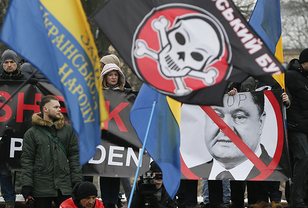 18 февраля 2018 года. Сторонники Саакашвили требуют импичмента Порошенко