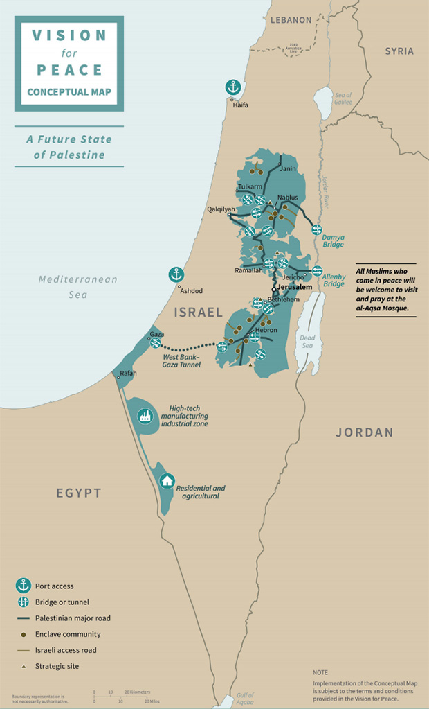 Предлагаемая палестинцам по «сделке века» территория