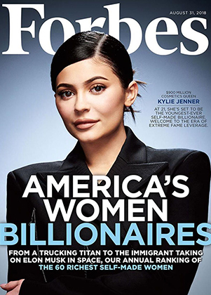 Обложка Forbes, выпущенная в честь присвоения Кайли Дженнер титула «самой молодой миллиардерши в мире»