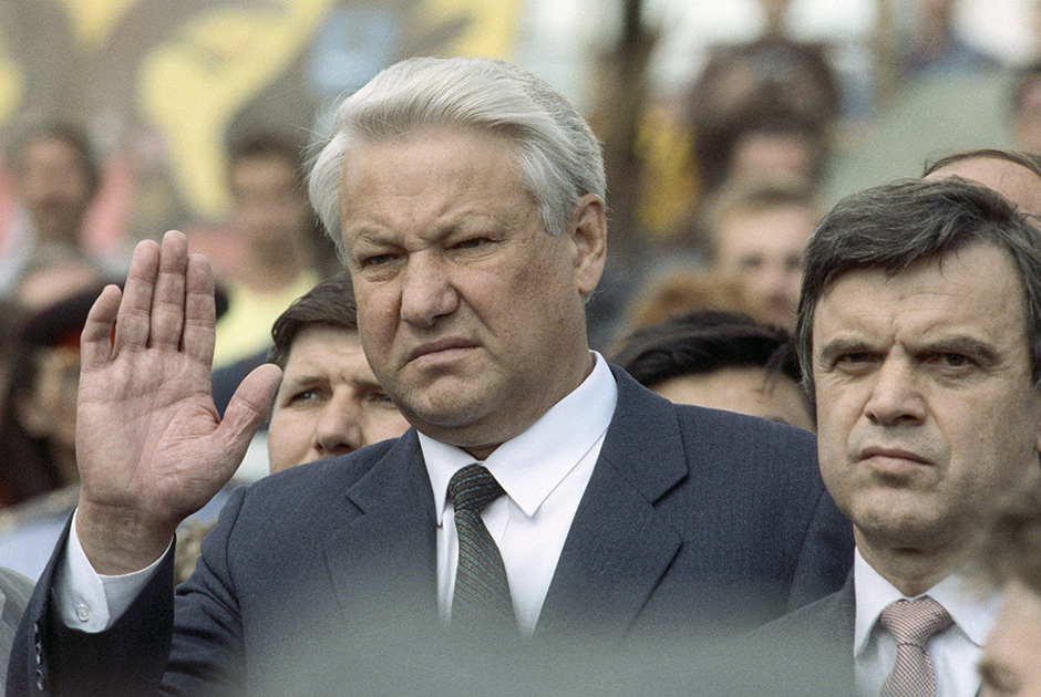 Борис Ельцин и Руслан Хасбулатов, август 1991 года