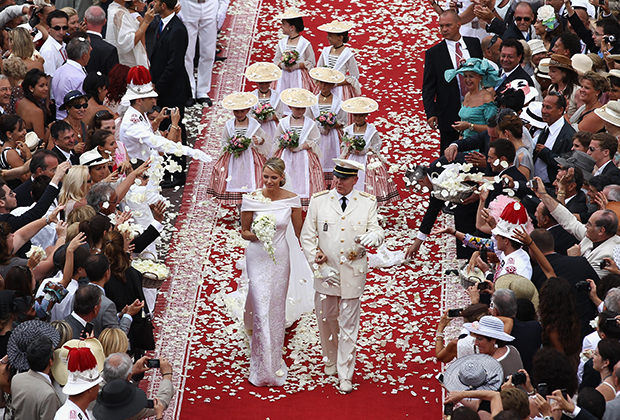 Свадьба князя Альбера II и Шарлен на территории княжеского дворца, 2 июля 2011 года