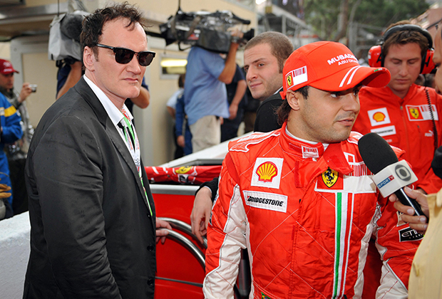 Квентин Тарантино и бразильский автогонщик Фелипе Масса на Гран-при Монако, 2008 год