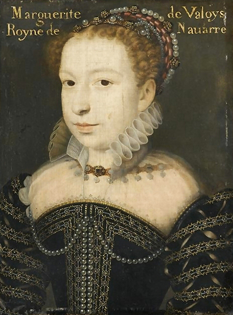 Портрет Маргариты де Валуа в роскошных украшениях