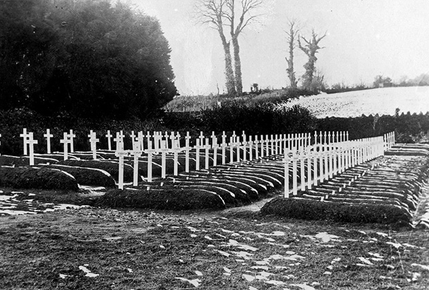 1918 год. Кладбище жертв испанки в Девоне, Великобритания