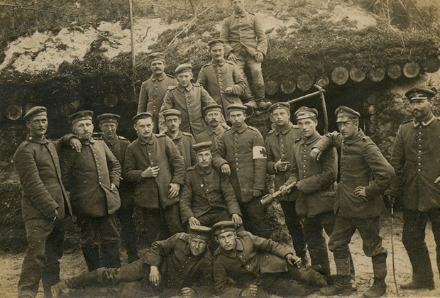 Первая мировая война, 1918 год. Западный фронт. Фотография на память