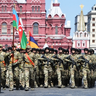 Военнослужащие армии Азербайджана во время военного парада к 75-летию Победы на Красной площади в Москве