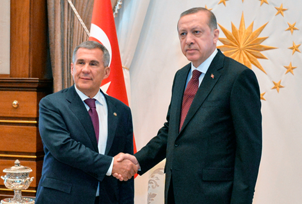 Президент Татарстана Рустам Минниханов и Реджеп Тайип Эрдоган