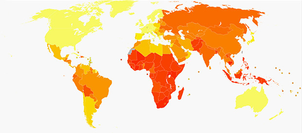 Карта распространения туберкулеза