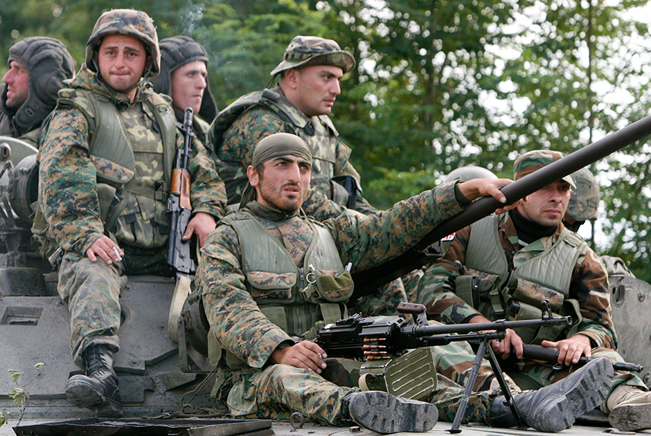 Грузинские солдаты, 10 августа