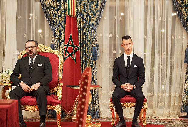 Король Марокко Мухаммед VI и его сын, принц Мулай Хасан, 2019 год