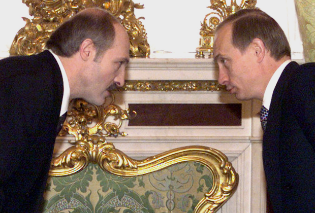 Лукашенко встречается с тогда еще и.о. президента России Владимиром Путиным, 26 января 2000 года
